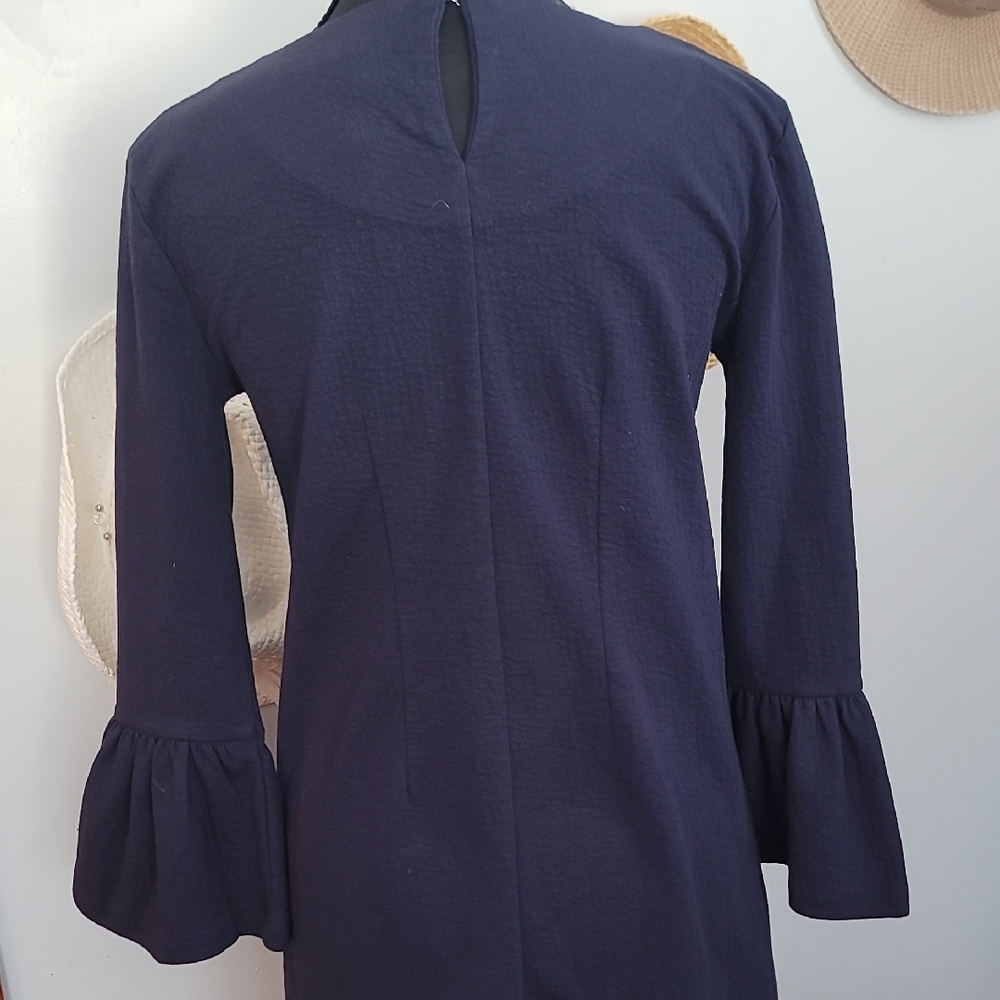 J. Crew Elegant Navy Long Sleeve Dress - Picture 10 of 11